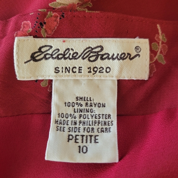 Eddie Bauer Russet Red Sleeveless Floral Maxi Dress Size 10 Petite - Picture 5 of 5